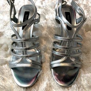 Strappy Silver Heels